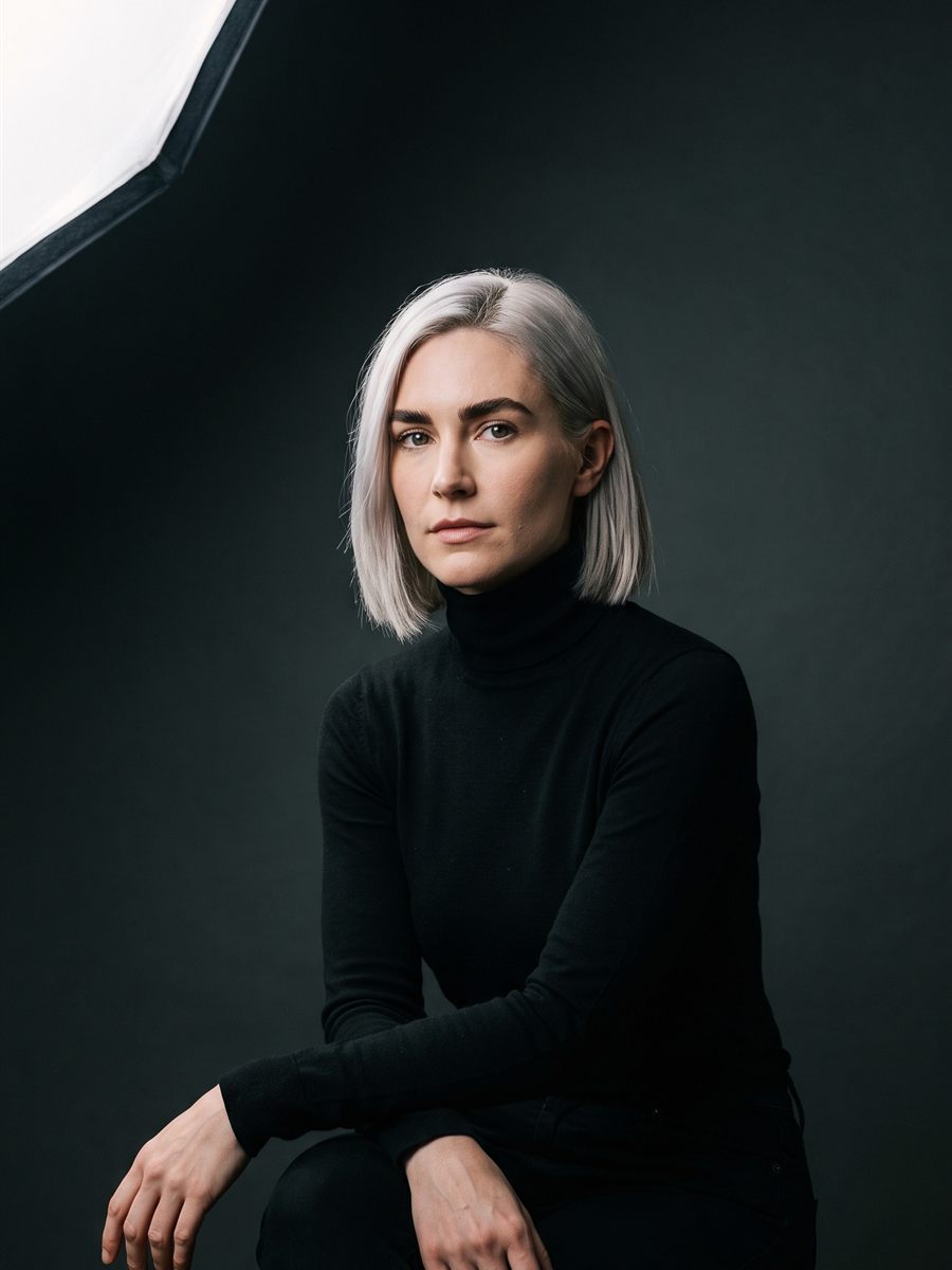 A brand character developed by Talento Persona, portrait in studio light